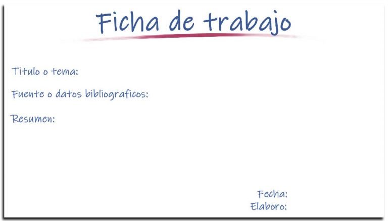 ficha de trabajo