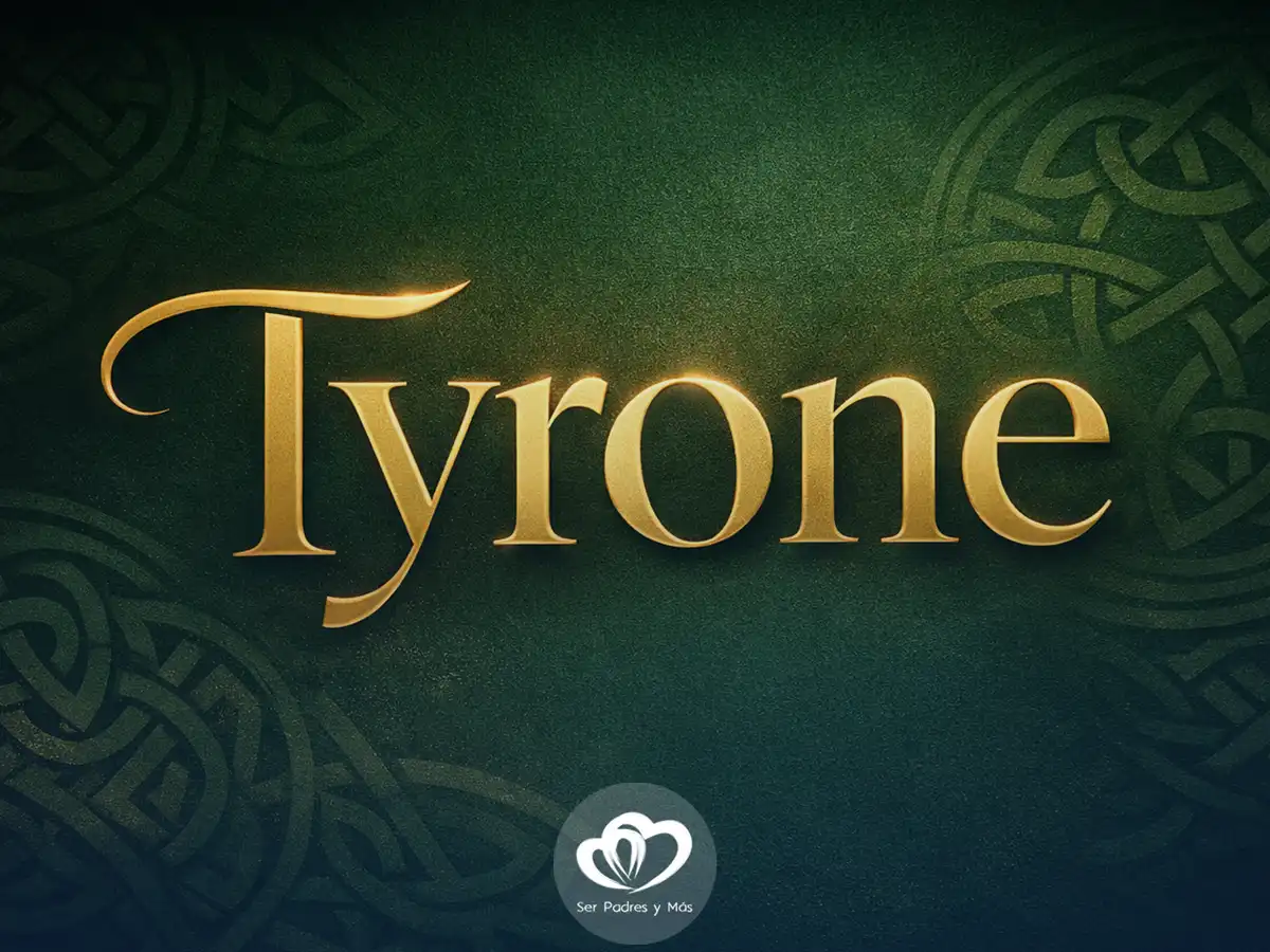 Significado del nombre Tyrone con diseño tipográfico elegante de estilo irlandés