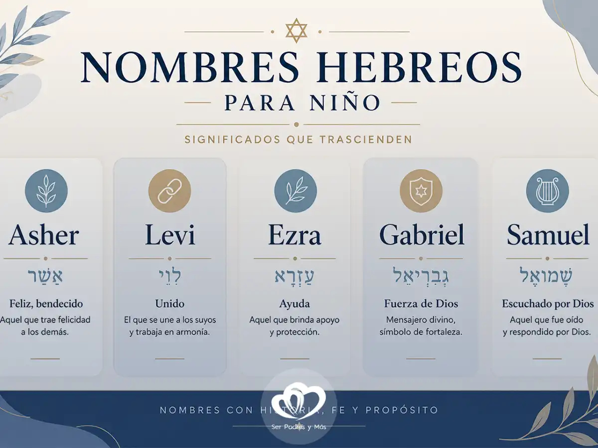 nombres hebreos para niño con significado y origen en diseño minimalista