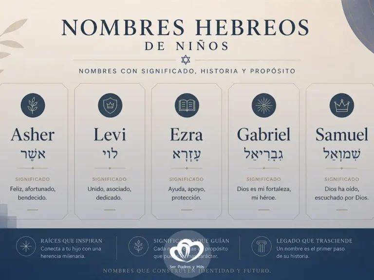 Nombres hebreos raros con significado y pronunciación en diseño minimalista editorial